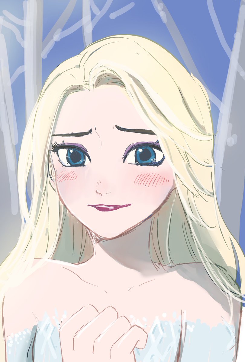 ちょこ V Twitter エルサ練習 髪下ろしエルサが好きすぎてつらい エルサ アナと雪の女王2