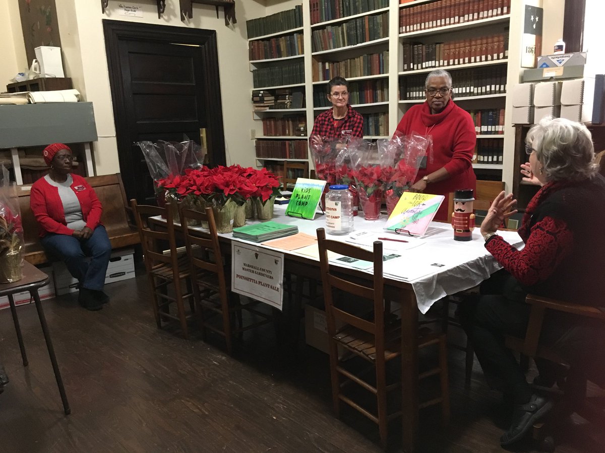 MarshallCoExt's tweet image. Master Gardener Poinsettia Plant Sale at the Marshall County Historical Museum raising money for there “kids plant camp”