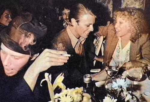 Happy Birthday Tom Waits 

David Bowie, Tom Waits and Bette Midler at the Ma Maison Restaurant in L.A, 78 