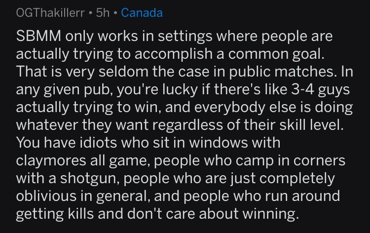 One of the truest statements I've ever read on /r/CoDCompetitive.
