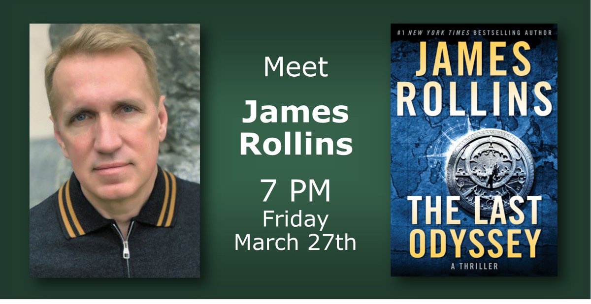 Meet Best Selling author James Rollins as he signs The Last Odyssey, a page-turning Sigma Force thriller that combines cutting-edge science, historical mystery, and pulse-pounding action. So glad to have him come back to Dallas! facebook.com/events/2172579…