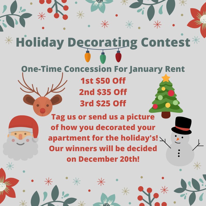 Tag us or send us your apartment decorations!!🎅🏻🎄Insta- riversideranchapts and Facebook- riversideranchapt