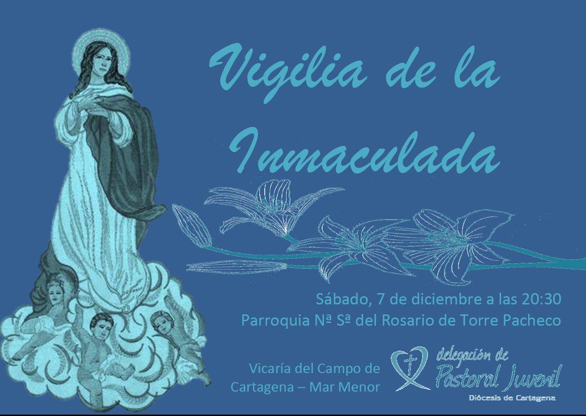 ¡Esta noche son varias las parroquias que realizarán una Vigilia Joven de la Inmaculada! Las habrá en #Cartagena #Alcantarilla #TorrePacheco #MolinaDeSegura... ¿A cuál vas a ir? ¡Entra en la web y descubre más! 👉👉 delejucartagena.es/eventos/vigili…