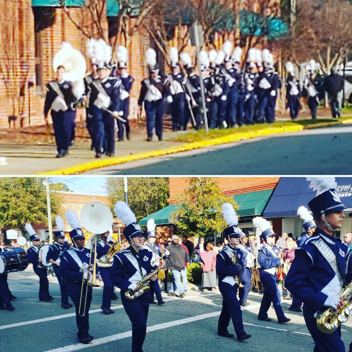 PamPackWHS's tweet photo. Hope you went down town today for the Christmas parade. If you couldn’t make it then you missed the best band in Beaufort County! Director Kyle Crudup is doing phenomenal things at Washington High School!
#PamPackRocks #jjBeatty #theMANinWHITE #WHSband https://t.co/u0fR5HrIcl