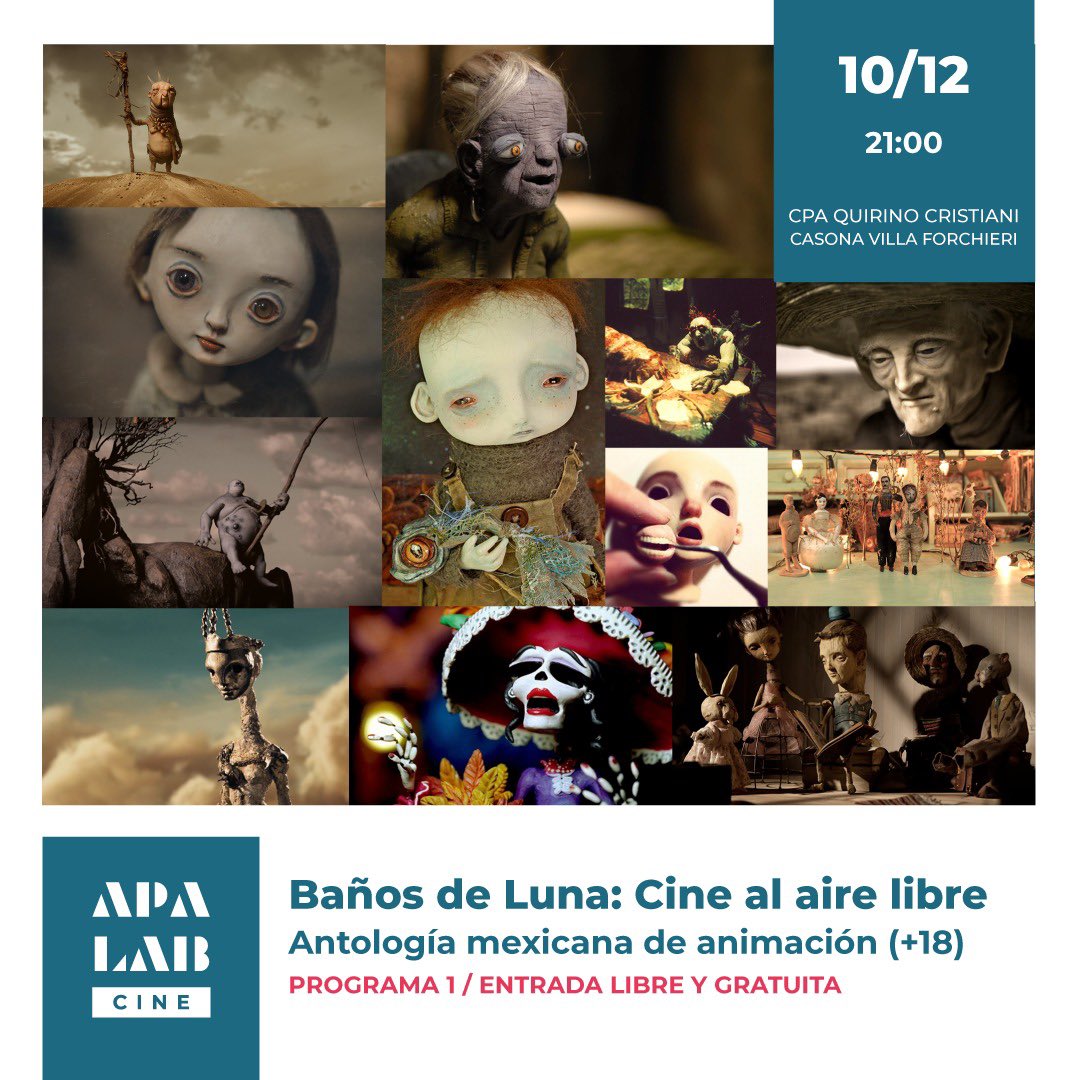 karla_jacinta's tweet photo. BAÑOS DE LUNA, Cine al aire libre. Antología Mexicana de Animación. Córdoba, Argentina. CPA Quirino Cristiani. #Apalab #Quirinocristiani #Cordoba #Argentina #animacion #animation #stopmotionanimation #mexico https://t.co/PLEuZiMA8U
