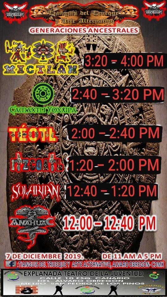 BBeat105's tweet photo. - En la explanada del #TeatroDeLaJuventud será el #GeneracionesAncestrales, se presentarán: #Mictlan, #CamaxtliYoxippa, #Itzcoatl, #Teotl, #Solarian y #Anahuac
- El #CheersMetalPubCafe tendrá a #BestialInvasión, #Thundergrave, #MetalTongue, #Maldito y #RayAttack https://t.co/gZgq35Czt2
