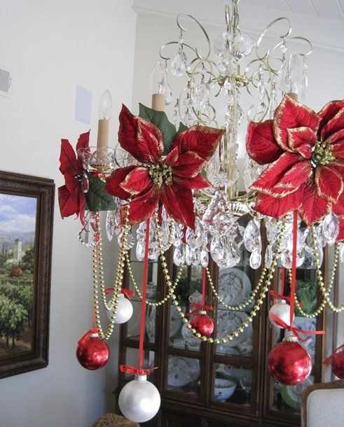 We totally ♡ this! Simple, yet so elegant & festive! Using ribbon, velvet poinsettias & ornaments to dress your chandelier for the holidays! 

#chandelierdecor #decoratingfortheholidays #DIYchandeliers #updatedchandelier #holidaydecor #christmas2019

Cristalier.com