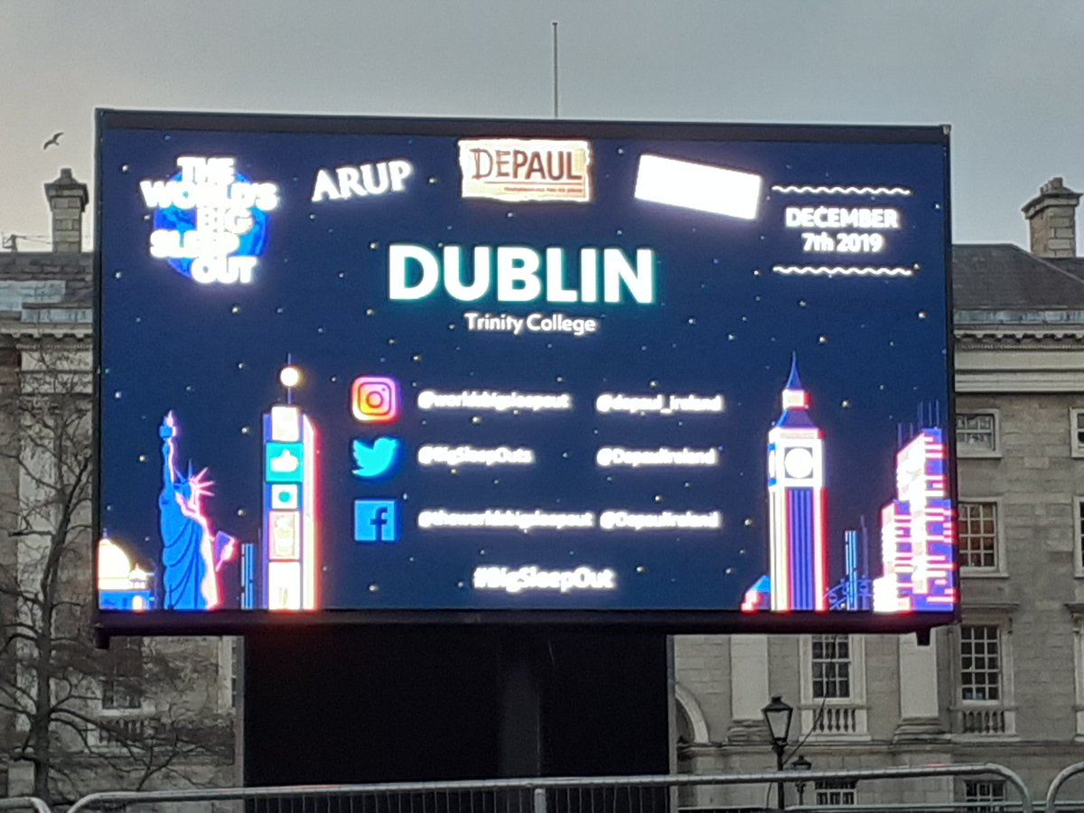 Due to strong winds we will be starting our #BigSleepOut Dublin show earlier than expected-start time is moved forward to 5:20