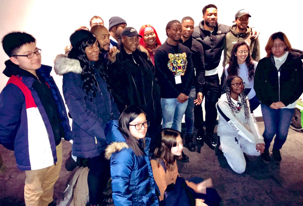 stevenjmcintosh's tweet photo. Big thanks 👏🏻 to some of the amazing cast of @BarberShopChron who came out to Q&amp;A and chat with our @BAM_Brooklyn Education teen guests after today’s matinee. #BAMNextWave #artsed https://t.co/6u4Z82Wnal