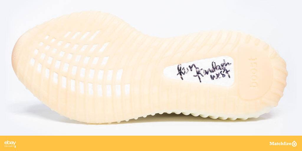 MatchfireAuctns's tweet photo. #Bid on celebrity, @KimKardashian's autographed @adidas Yeezy 350 V2 "Butter" sneakers. Your bid will help @TheVFoundation continue to find a cure for cancer. 
Click the link below!
https://t.co/nspBVtzEmR

#espn #kimkardashian #yeezy #vweeek #victoryovercancer https://t.co/P9ro5Q9gCR