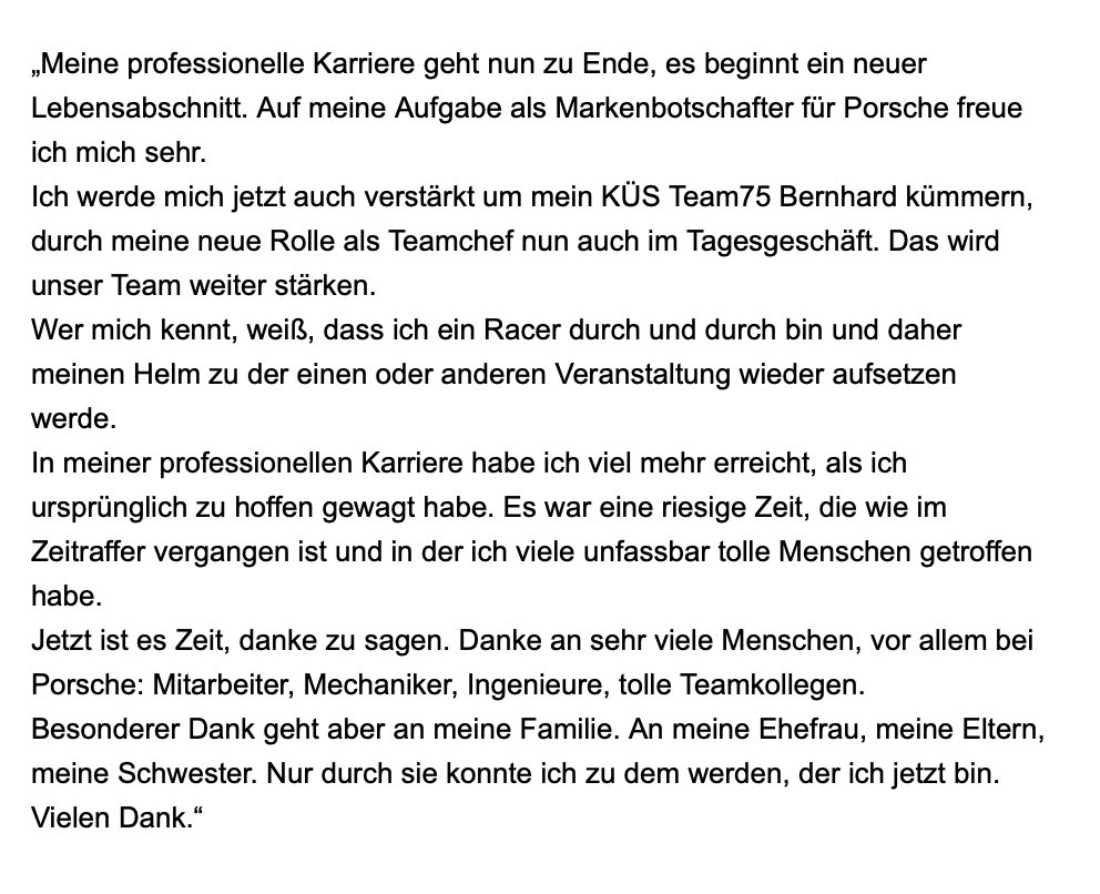 Timo_Bernhard's tweet photo. Two decades of racing with @PorscheRaces. Pleasure was all mine! 🏆❤️ https://t.co/CNU18adywo