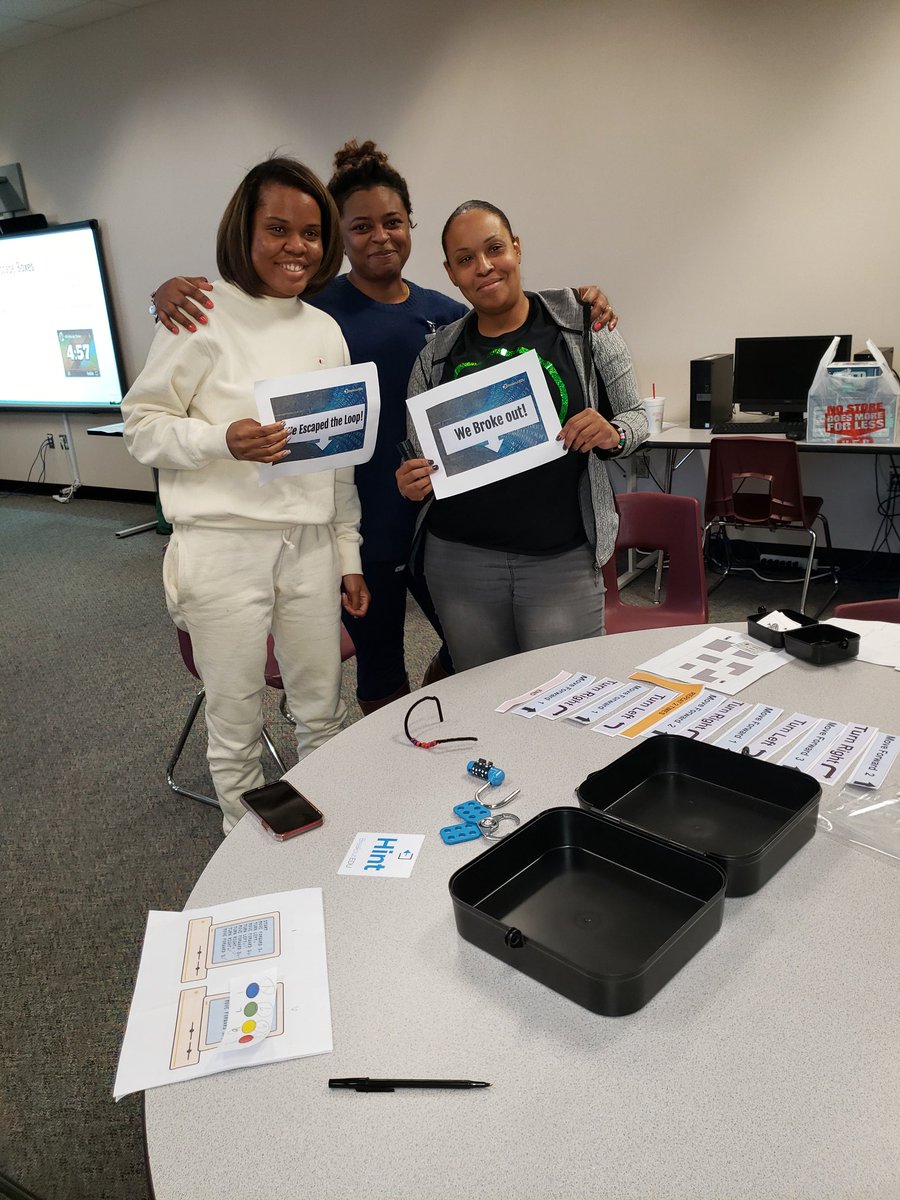 nmgteach02's tweet image. And they Escaped from the Coding Breakout Edu. #IntrotoCoding PD was amazing! @AliefTech