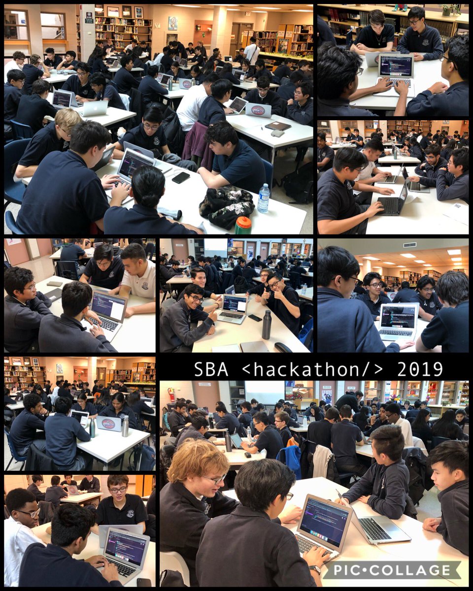 SBA_library's tweet photo. SBA Students @learningcode for change. Digital literacy, creativity, communication, collaboration, critical thinking, character, and citizenship in action @SBAtoday #designthinking #webdev #hackathon #ycdsbSTREAM #sbaway https://t.co/Pq6VB2GYjM