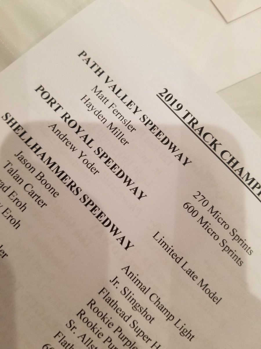 KristaYoder2's tweet image. Representing @PortRoyalSpdway tonight. As Andrew accepts an award from the checkered flag fan club. #YoderNation