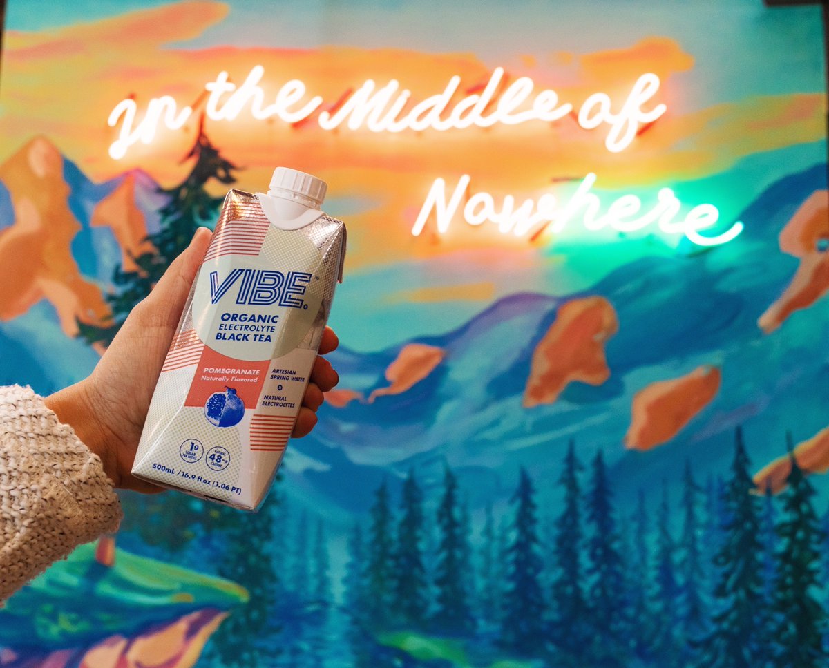 vibeteas's tweet photo. A 100% recyclable package made from up to 70% post-consumer recycled material, and sealed with a plant based cap, you can sip, seal, and take VIBE everywhere. Even to the middle of nowhere 😉 https://t.co/qclDtQQJJG
