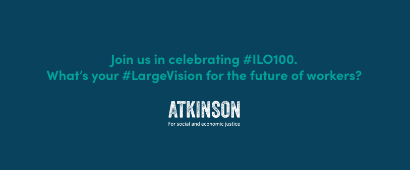 PamSugiman's tweet photo. This year we mark the 100th anniversary of the International Labour Organization. @AtkinsonCF is working to maximize the future of workers and invites Canadians to share their #LargeVision for the next decade. #ILO100 https://t.co/W4yM4yikAp https://t.co/JAD3ytjTlf