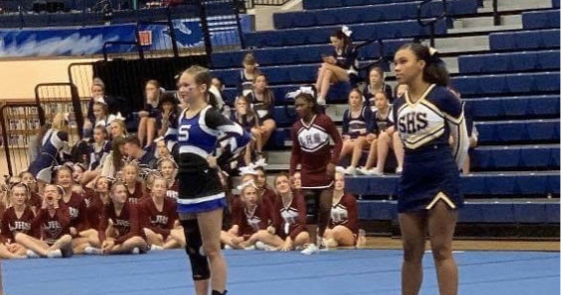 scsdoh's tweet photo. Shout out to our SHS and SMS Cheer Squads who participated in the Fairfield High Cheer Competition today! Way to represent your city and share some #CatPride💙💛 #WeHaveSpirit #CheerCats https://t.co/WoipG3Zikv