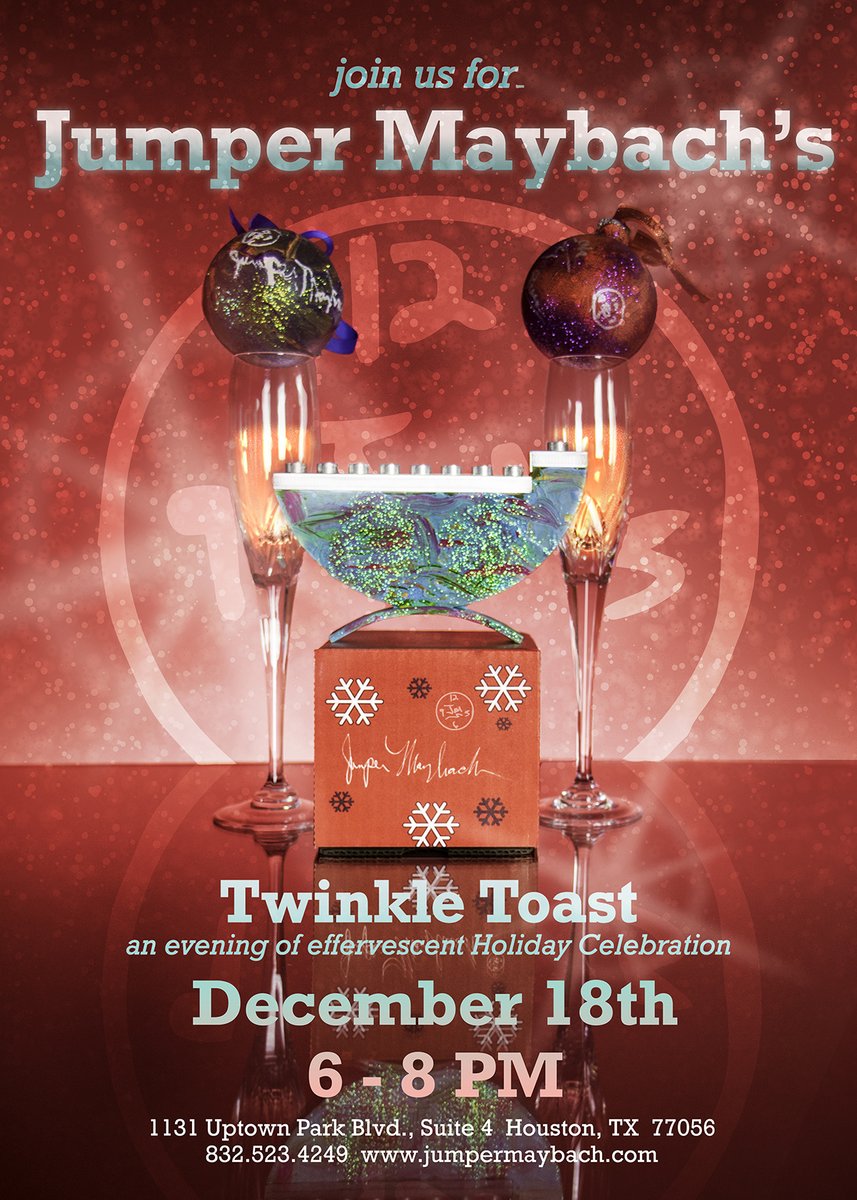 JumperMaybach's tweet photo. Join Us for
Jumper Maybach's Twinkle Toast Holiday Celebration
#UPhtx #jumpermaybachboutique #jumpermaybach #art #artcollectors #artgallery #abstract https://t.co/GWA84yZyfc