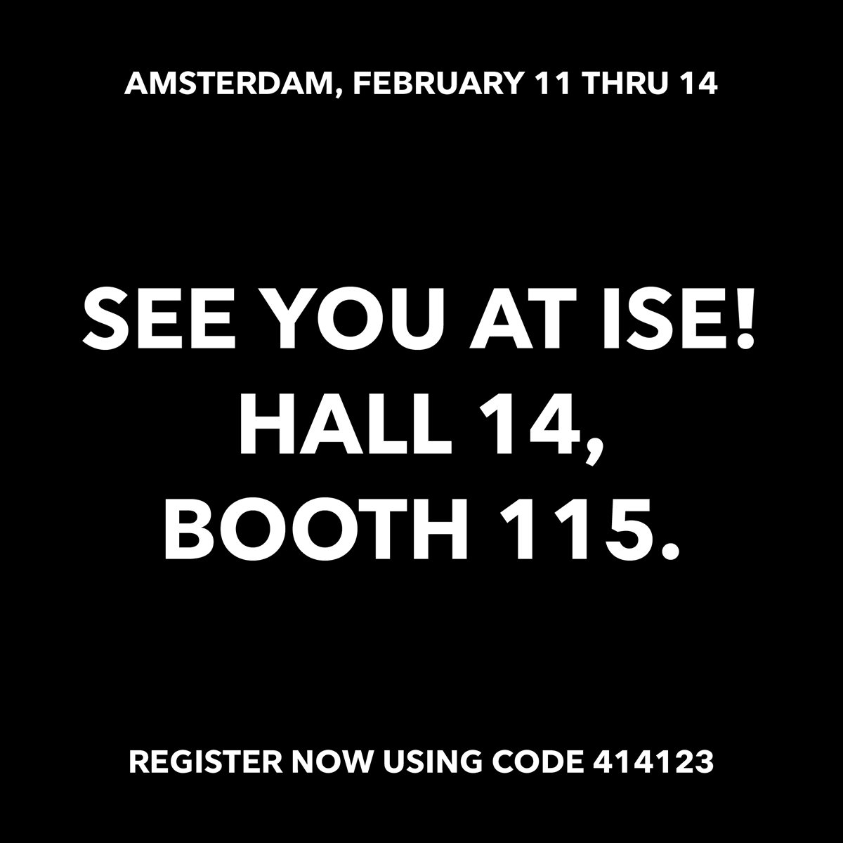 pixilabtech's tweet photo. SEE YOU AT ISE! HALL 14, BOOTH 115.

When registrering, use the PIXILAB invite code for a free ticket: 414123

Register Now: https://t.co/YyRyeH6MMG 

#ise2020 #pixilab #blocks https://t.co/NxI1xoYAMO