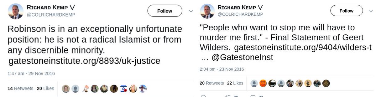 <a href="/COLRICHARDKEMP/">Rɪᴄʜᴀʀᴅ Kᴇᴍᴘ ⋁</a> 2/Even shared an article defending Tommy Robinson and an article written by Geert Wilders