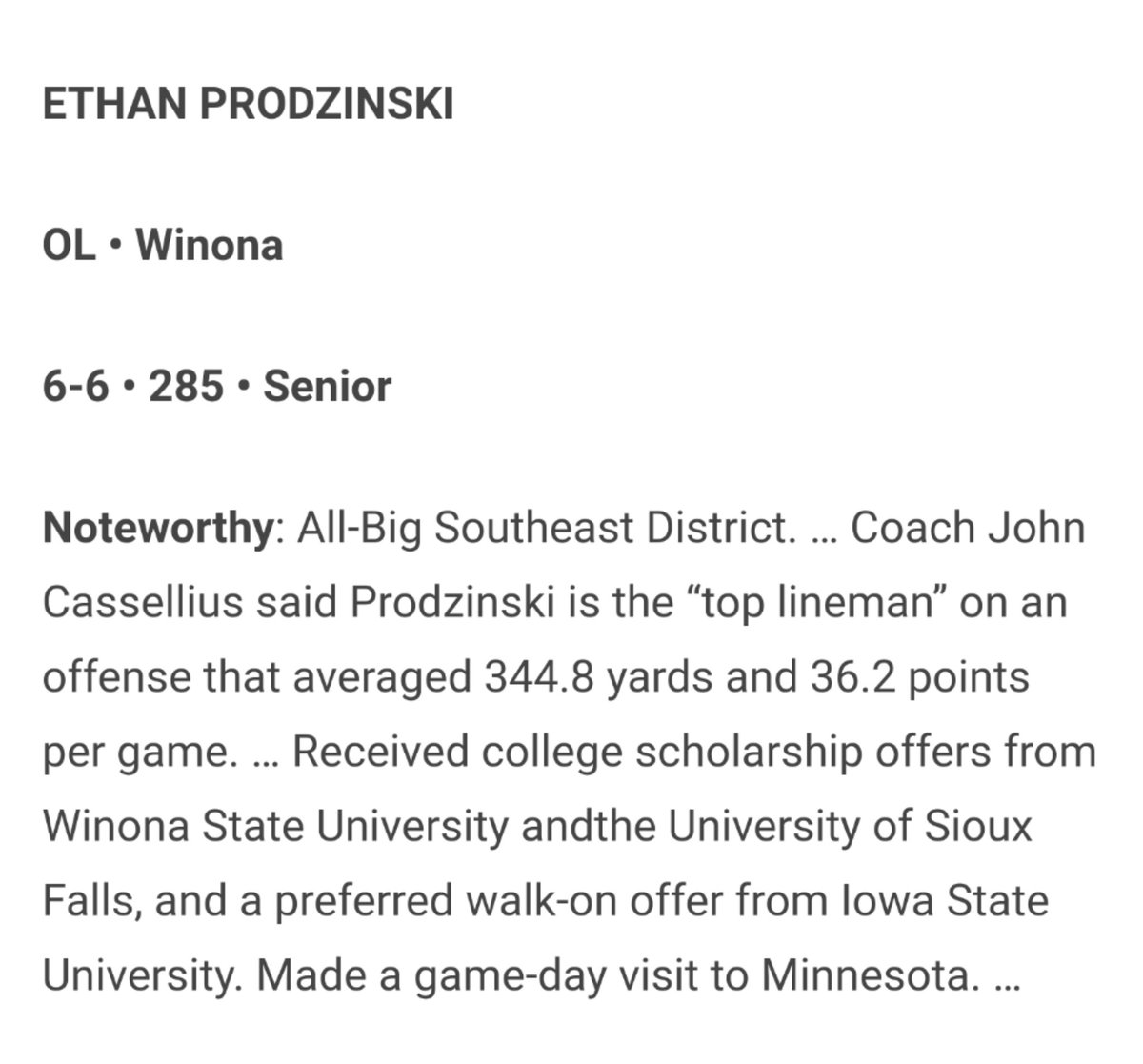 WinhawkF's tweet photo. Congratulations to the Winhawk Football Players making the Post Bulletin All Area Team. https://t.co/wphCjK3eEj