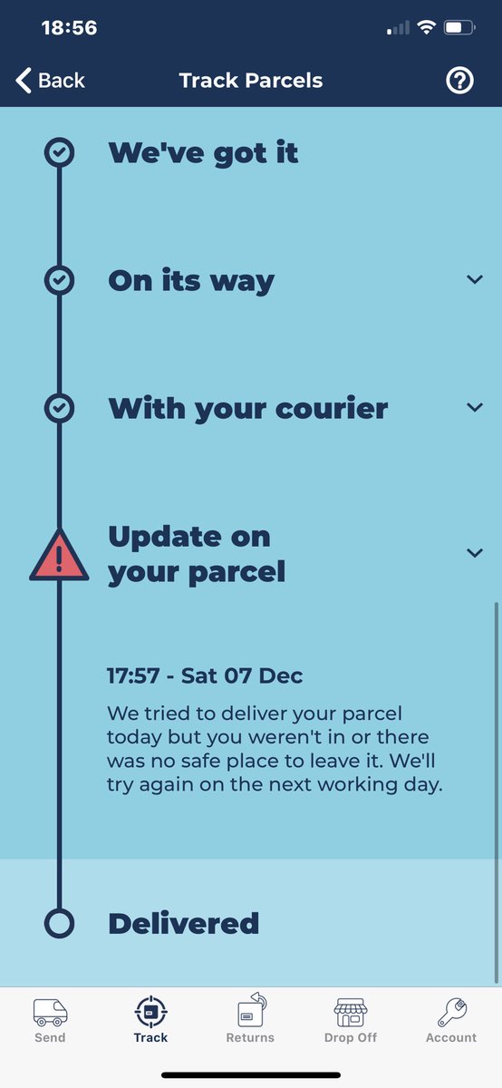 cayling10's tweet photo. @Hermesparcels considering I was at work until 18:45 and the whole place is lit up with a lot of people that you can see through the glass windows how has your driver managed to come to this conclusion. Poor poor service https://t.co/xqVNdI7t9T