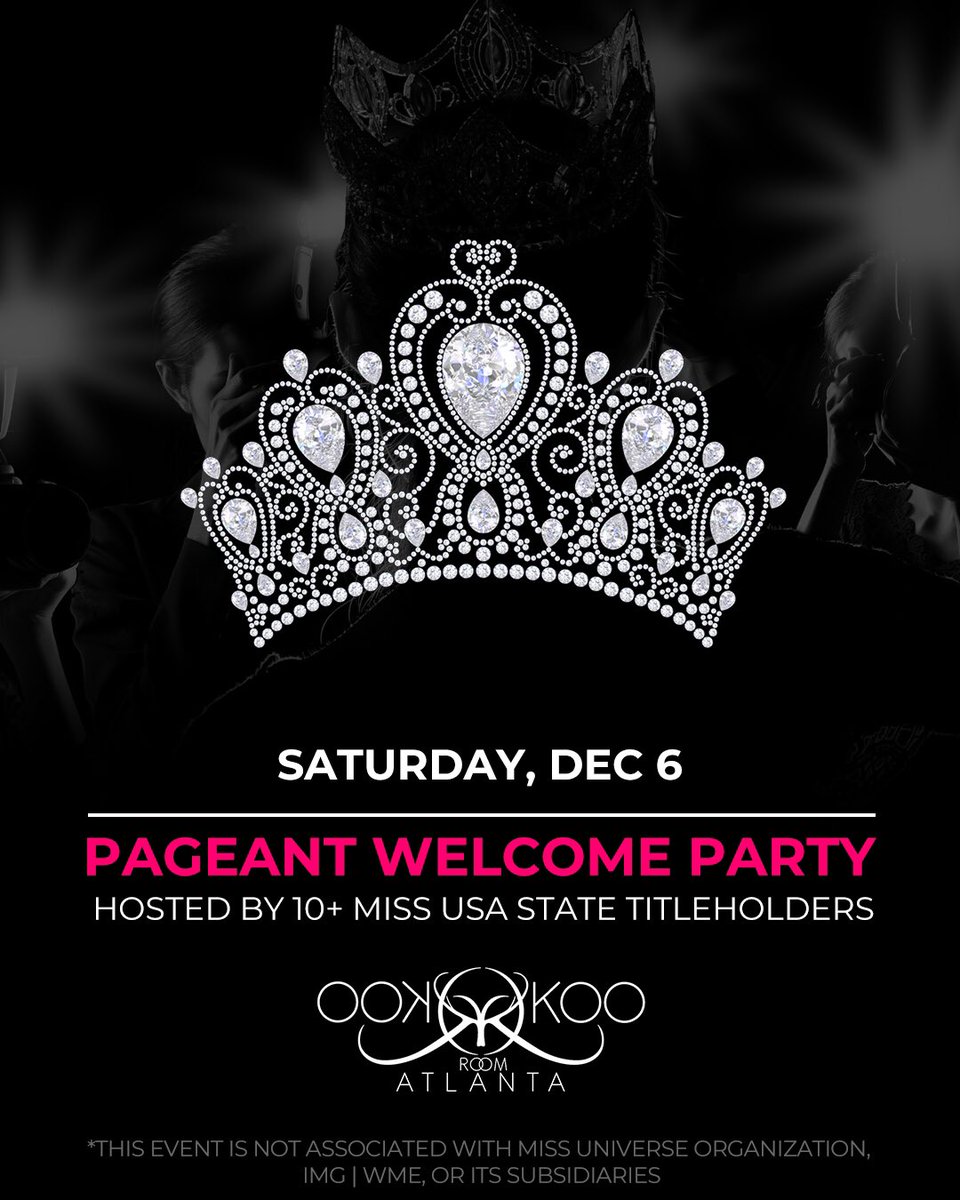 kookooroom's tweet photo. Pagent Welcome Party featuring 10 Miss USA State Titleholders 👑 #missuniverse #atlanta #atl #midtownatl #LSUvsUGA #missusa #kookooroom #atlnightlife #triplecrowngroup https://t.co/BsLIvBJlQw