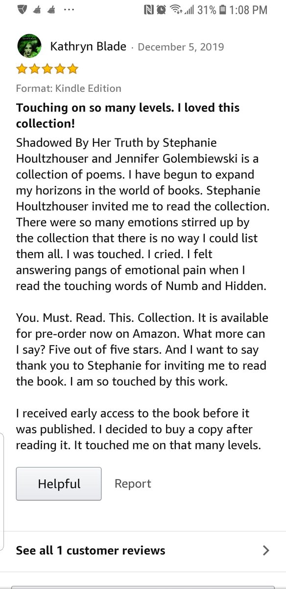 Slewislynn's tweet photo. https://t.co/sSDUGhnbYs

First review on "Shadowed By Her Truth."  Get your copy today.
#amazon #bookboost #indieauthor #kindle #retweet #writingcommunity #readers #kindledirect #kindleunlimited #poetrycommunity #poetrylovers #poems #poem https://t.co/JA2hasvGgo