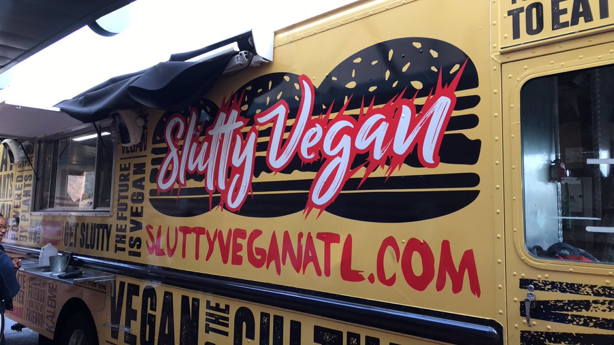 Absolutely going to binge on the vegan burgers I just bought and IM SO EXCITED. I’ve been talking about this place for A YEAR and they were finally in my area 😍🙌 #getsluttified @SluttyVeganATL