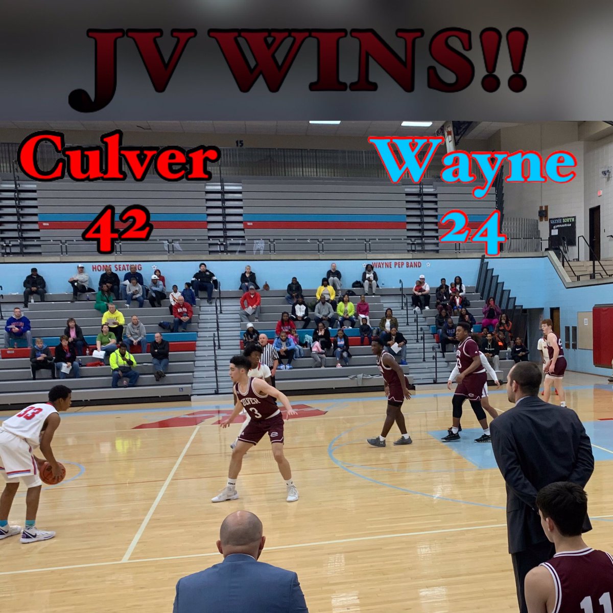 CMABasketball's tweet image. #GAMEDAY
JV improves their record to 3-0 after picking up a road win against Wayne High School. 
Culver 42
Wayne 24
#TrustTheProcess