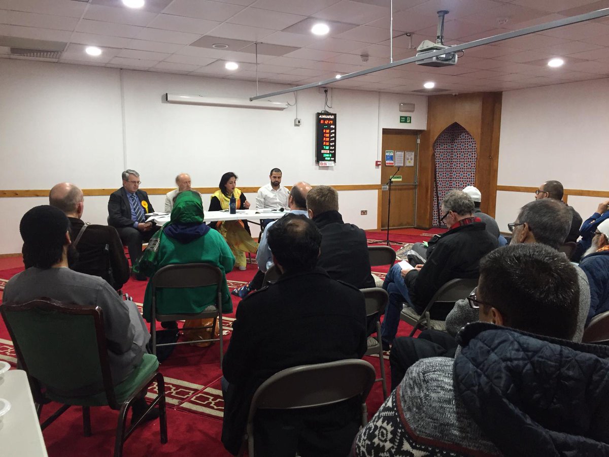 ASCC_NoahsArk's tweet photo. #Spelthorne #hustings just underway with @pavitarmann #Labour, Paul Jacobs #GreenParty and Lawrence Nichols representating @DavidCampanale #LibDem! https://t.co/6h3PtTbJfk