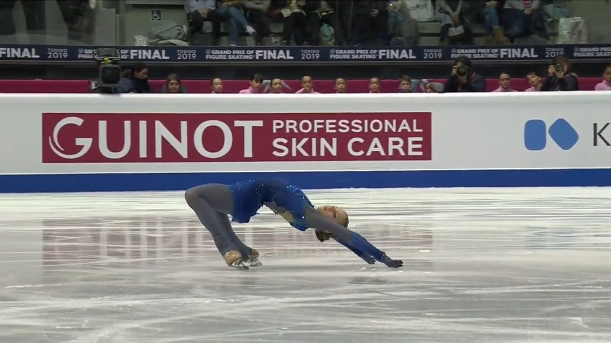 mishubrunelo's tweet image. Sasha Trusova FP-4F, 2S, 4Lz, 2A3T, 4Tlo3S, 4T(fall), 3Lz3T Score- 161.73 This girl is from another universe! 4F for the first time. Bravo Sasha! #SashaTrusova #RussianRocket #GPF2019