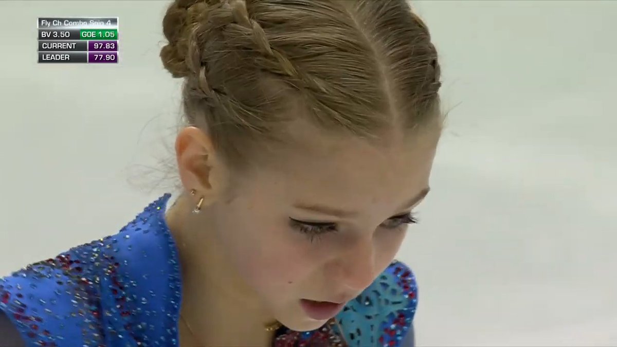 mishubrunelo's tweet image. Sasha Trusova FP-4F, 2S, 4Lz, 2A3T, 4Tlo3S, 4T(fall), 3Lz3T Score- 161.73 This girl is from another universe! 4F for the first time. Bravo Sasha! #SashaTrusova #RussianRocket #GPF2019