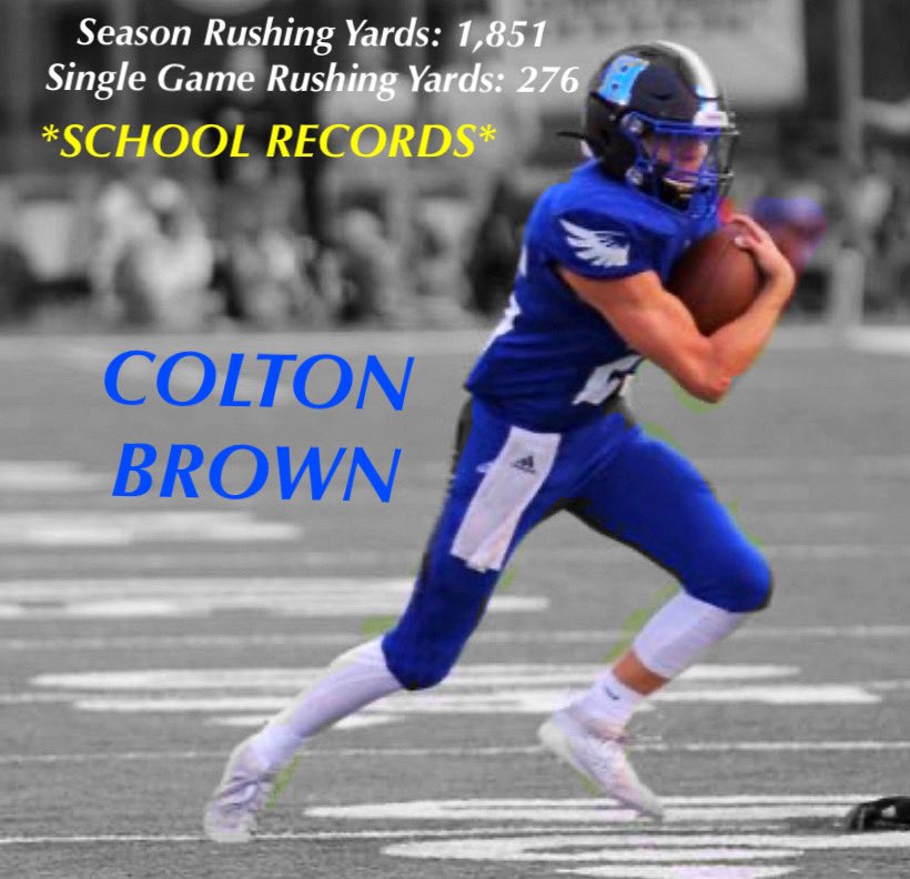 HCEaglesFB's tweet photo. A record-breaking year by sophomore RB @coltonb_25 !!! The best is yet to come... stay tuned... https://t.co/iIB7ti9xNX
