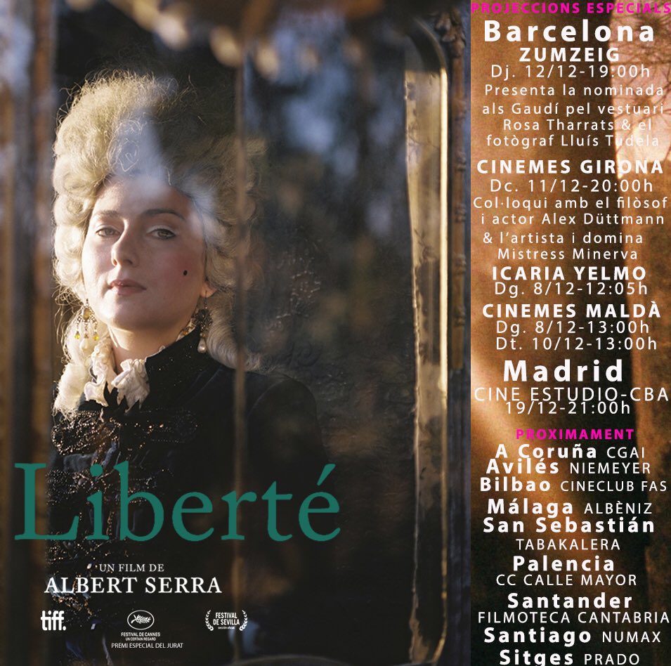 AndergraunF's tweet photo. Diumenge #8Des matinals de LIBERTÉ al @cinemamalda 13:00 &amp; @icariayelmo 12:05h #libertéfilm setmanes de projeccions especials!!🦜⭐️⭐️⭐️🍀#albertserra https://t.co/JnpGuo9RVe
