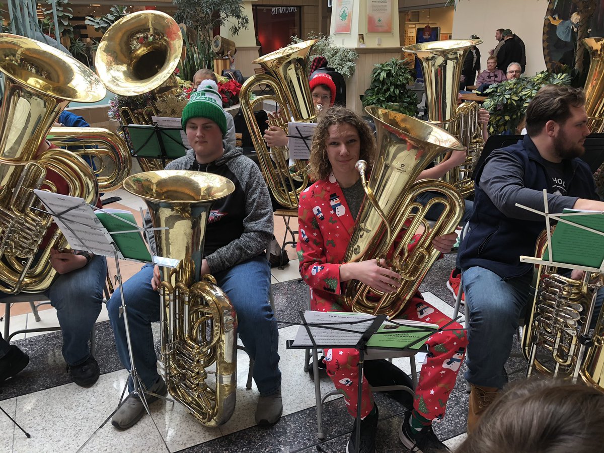 The time-honored tradition of #TubaChristmas is even better when shared with Moorhead colleagues like Doug Neill and students like 8th grader Henry Skatvold! #spudpride #MoorheadProud #honoringourtradition