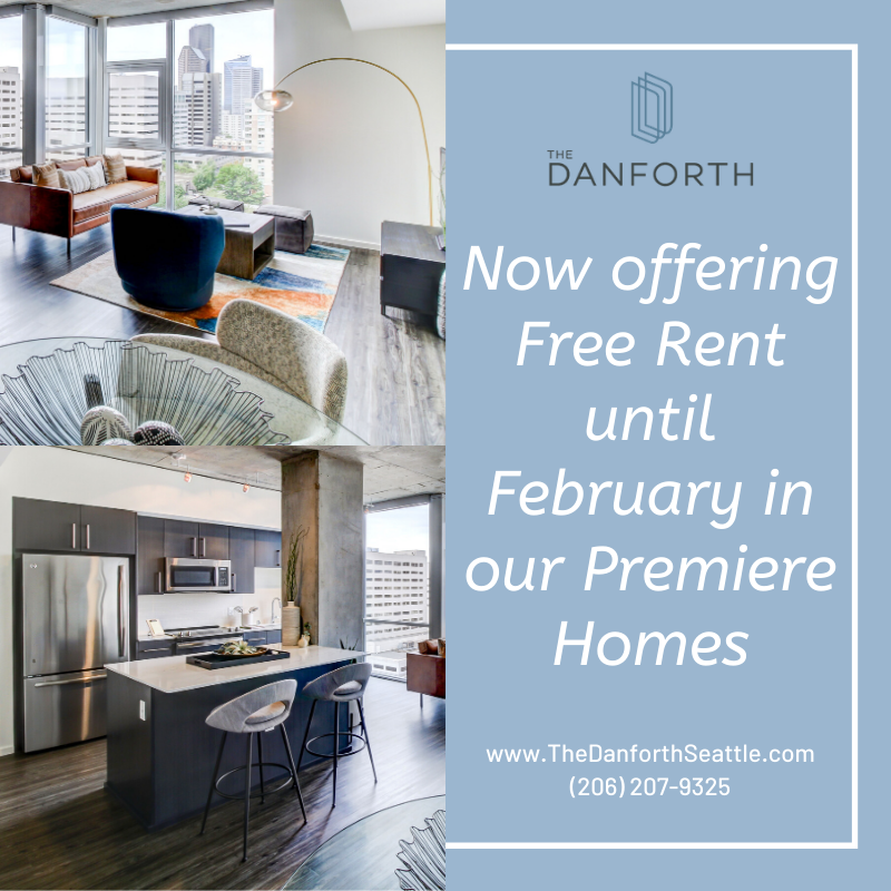 You can now live in one of our Premiere Homes rent-free until February!  The perfect way to end 2019 and begin 2020. Visit thedanforthseattle.com for more info!