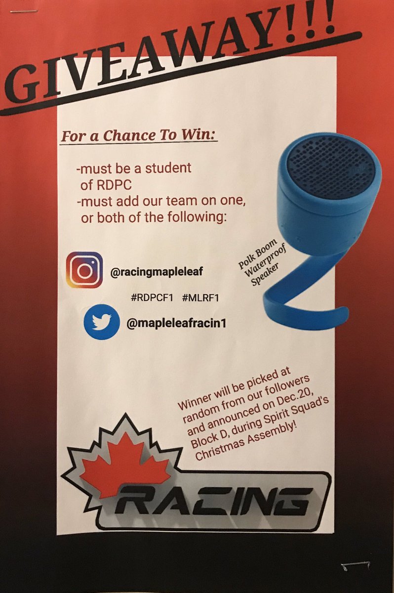 Just put up posters for an in school giveaway! Always a good thing to give during the holiday. Thanks to <a href="/TheBrick/">The Brick</a> for the donation! #MLRF1 #RDPCF1