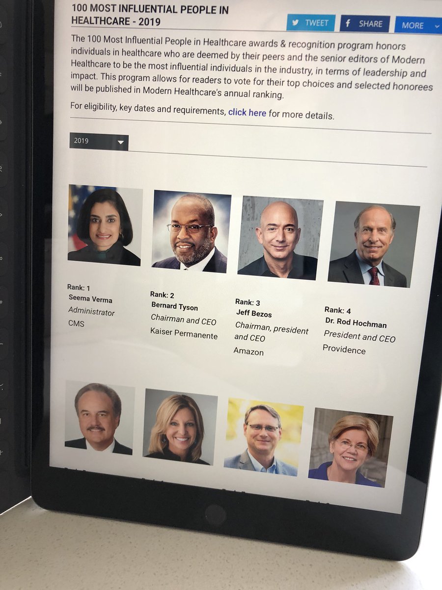 melissatizon's tweet photo. This year’s 100 most influential in health care puts @RodHochmanMD of @PSJH at No. 4. https://t.co/3NsSOB6aEb