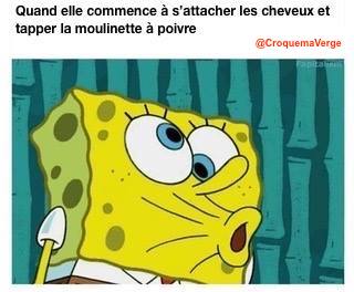 CroquemaVerge's tweet image. Quand elle s'attache les cheveux et commence à tapper la moulinette à poivre 

#humour #Sexe #vivelamoulinette