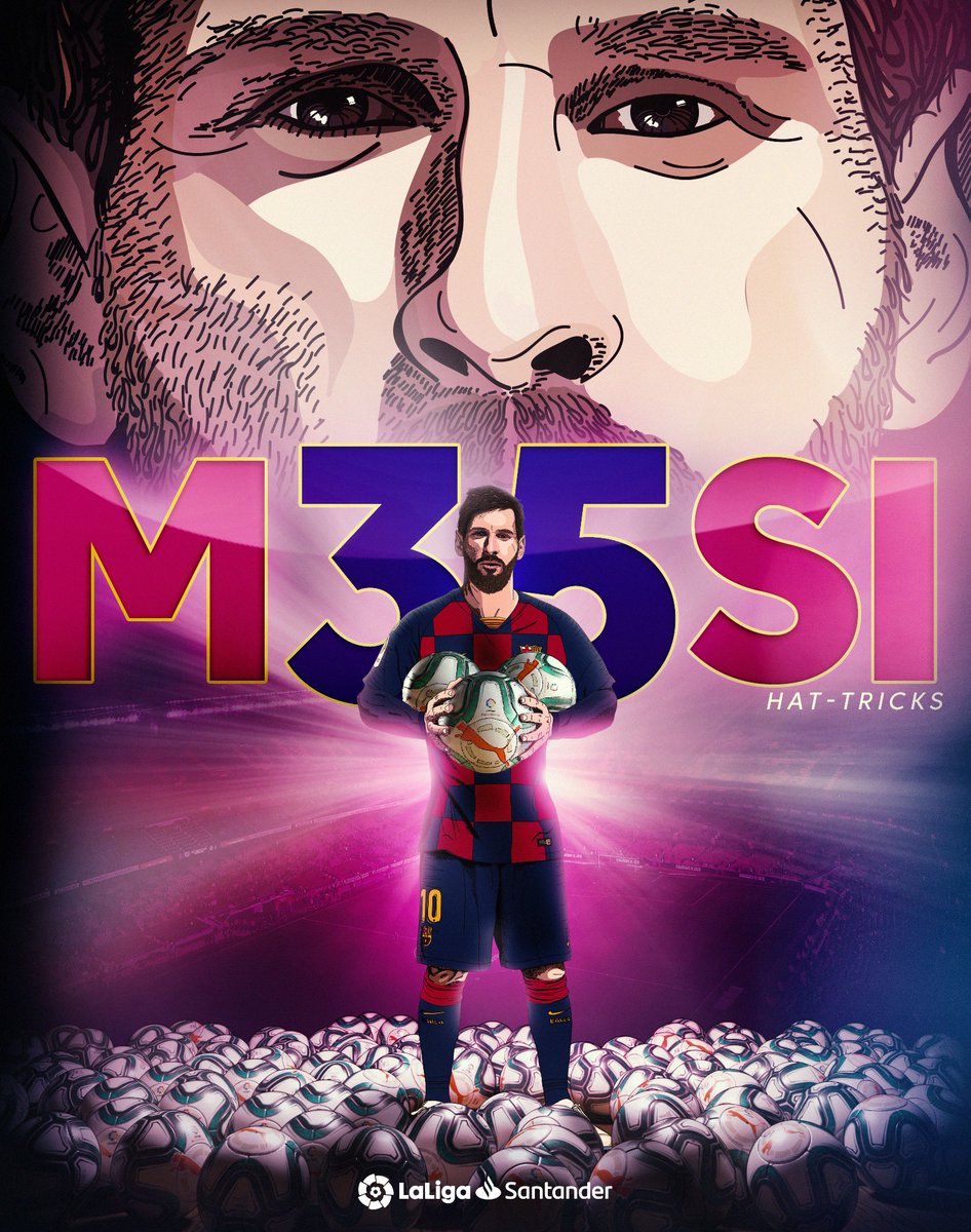 LaLigaEN's tweet photo. 👑 ANOTHER RECORD 👑

Leo #Messi has now scored more hat-tricks than any other player in #LaLigaHistory (35). 

#BarçaRCDMallorca https://t.co/sAGZBhYLHA