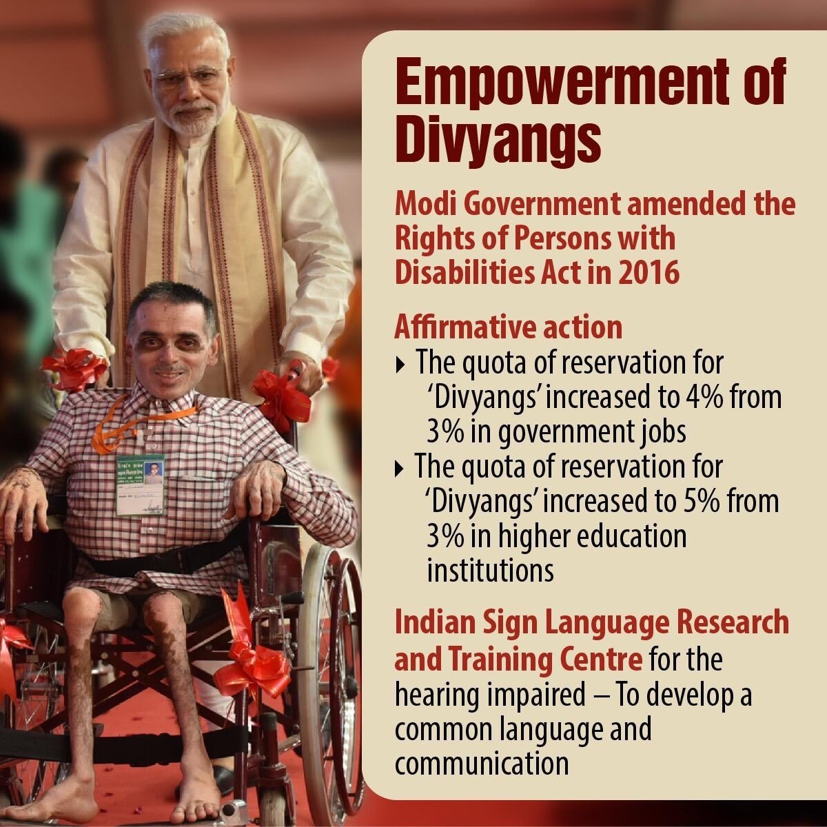 Empowerment of Divyangs 
#AccessibleIndia