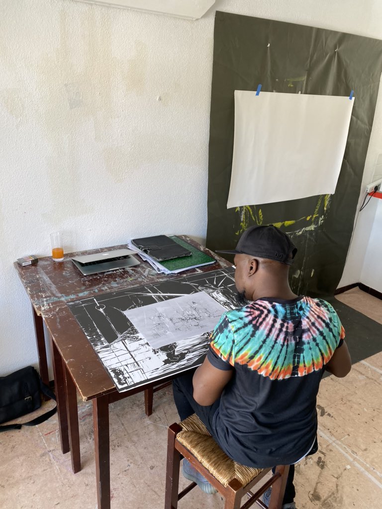 AdeAdesinaink's tweet photo. Back to reality. #blanksheet #residency #stmartin #caribbean #collaboration @p.nkpbbb #adeadesina #headmadefactory #reserch #development #studio https://t.co/5EIDMpOuz1