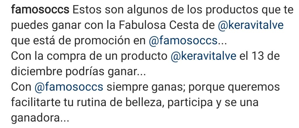 famosoccs's tweet photo. Estos son algunos de los productos que te puedes ganar con la Fabulosa Cesta de @keravitalve que está de promoción en @famosoccs.
Con la compra de un producto @keravitalve el 13 de diciembre podrías ganar.
Con @famosoccs siempre ganas
👉👉👉    Desliza     👉👉👉 https://t.co/eugfAlZIEA