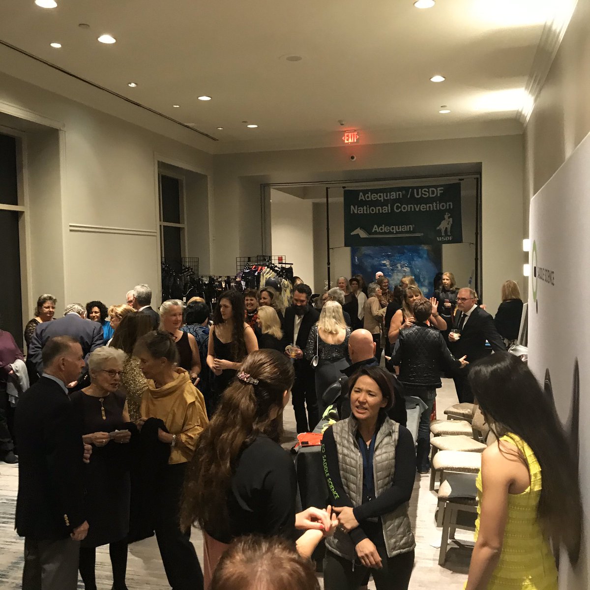USDF's tweet photo. It’s almost time! The Salute Gala & Annual Awards Banquet is about to begin! This big finale to the Adequan®/USDF Annual Convention gives us a chance to recognize the accomplishments of our members for 2019! 🏆
#USDFConv #MakingStridesInSavannah #Adequan https://t.co/v4fZGJjDxa