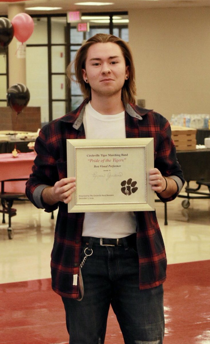 CVBand_Boosters's tweet photo. Our first Band Family Celebration was a huge success! Pride of the Tigers Award Winners: Best Musician-Anthony Fauver; Best Visual Performer-Ryan Jenkins; Most Improved-Alexa Gibson; and Best Leader-Chloe Betts. #chsband2019 #becominghuman #circlevillehighschool https://t.co/a7Sf4dkOq2