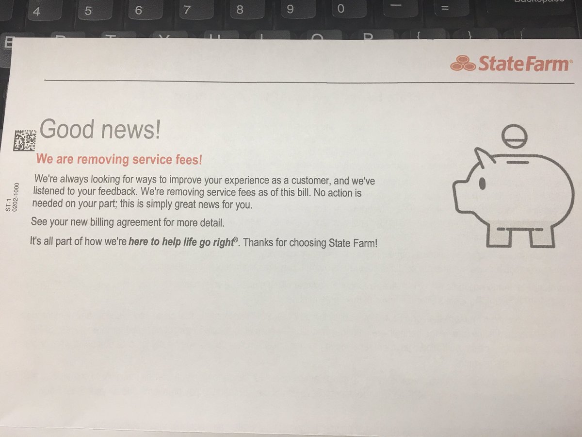 Got this little bit of happiness in my bill this month. Thanks <a href="/StateFarm/">State Farm</a> We accept your #helplifegoright 👍👍