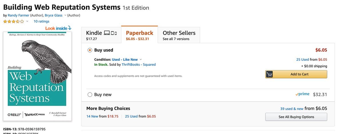 Web reputation systems (2010) on Amazon