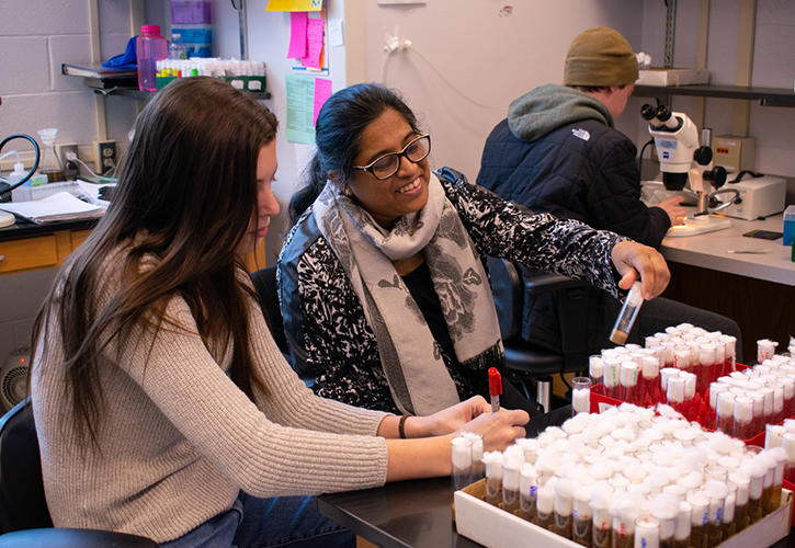 univofdayton's tweet photo. After first-hand experience with genetic counseling, Katie Parker ’22 became a biology major at UD to pursue that same career. She spent the next four years searching for a chemical to minimize the effects of brain cancer.

Katie's story: https://t.co/sDIamC88bw https://t.co/QItUzmDnit