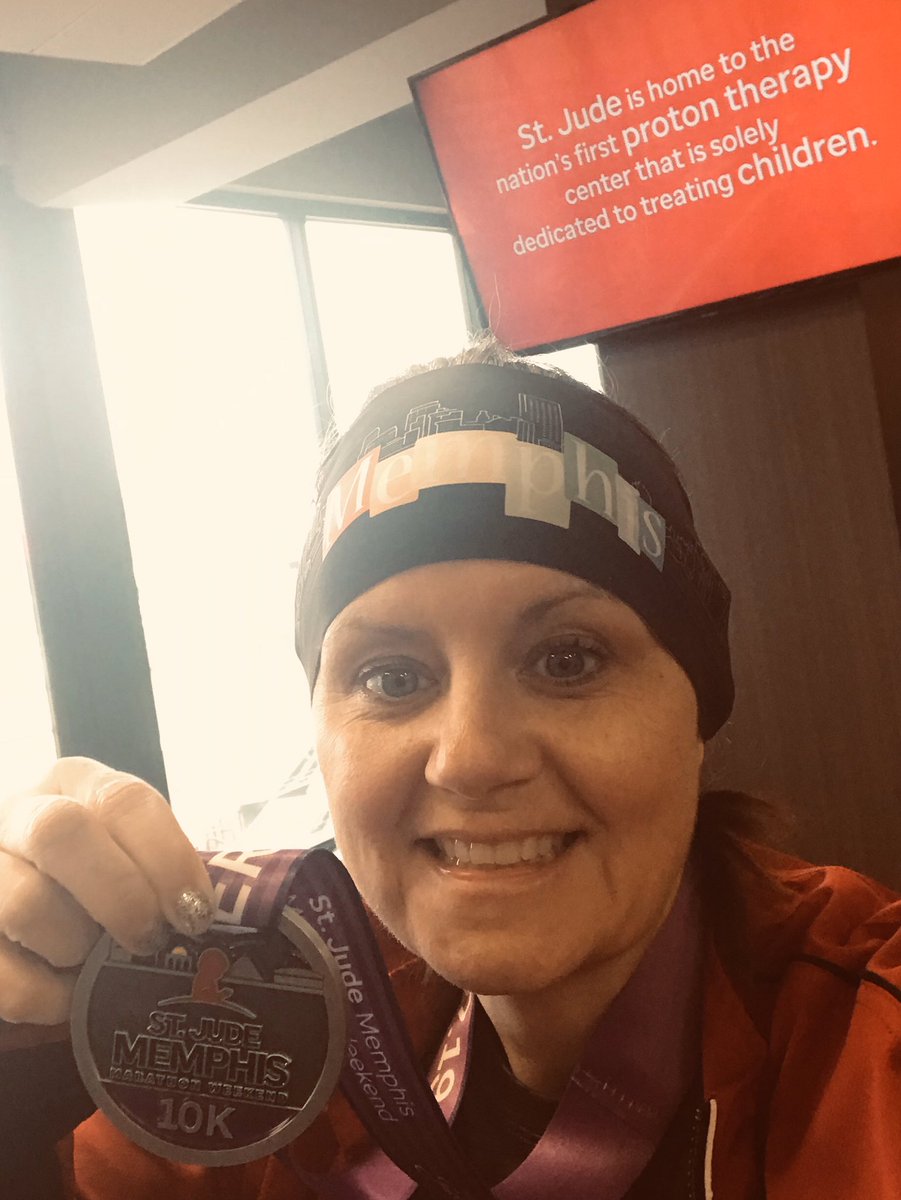 GeorginaPNelson's tweet photo. Survived my first St Jude 10k!  Love the work of St Jude and supporting their efforts!! Thanks to everyone for supporting our Ram Runners! @HeritageRams #mcslearn #StJudeHero https://t.co/jWRRgybFSt